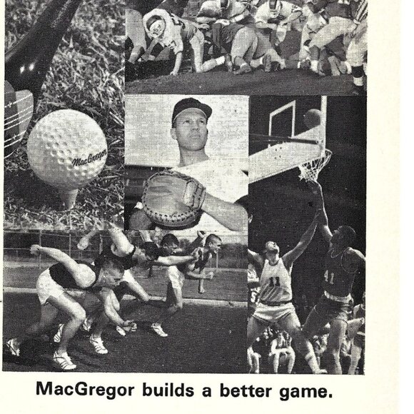 Vintage MacGregor Sports Ad Golf Tennis Baseball Football Track Basketball 1966 - Picture 2 of 2